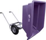 JFC Agri 250L tipping wheelbarrow, purple heavy-duty polyethylene tub with pneumatic wheel
