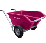 JFC Agri 250L tipping wheelbarrow, pink heavy-duty polyethylene with pneumatic wheel