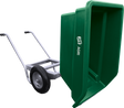 JFC Agri 250L tipping wheelbarrow with green polyethylene tub and pneumatic front wheel