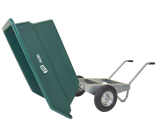 JFC Agri 400L tipping wheelbarrow with green tub and pneumatic wheels