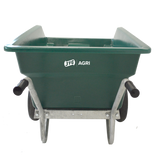 JFC Agri 400L tipping wheelbarrow, green, dual pneumatic wheels, large capacity