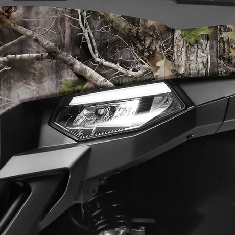 CFMOTO UFORCE 600 Highland UTV front close-up in black with prominent headlight
