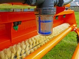 Chapman T240 tractor-mounted weed wiper with orange frame and beige brush roller