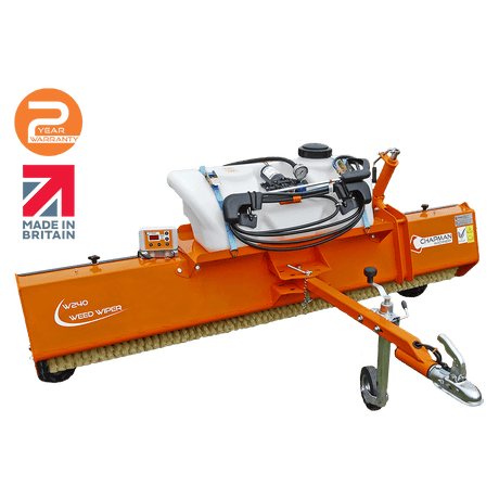Chapman W240 Weed Wiper, orange with 2.4m working width, 60L tank, electric drive, carpet or brush roller
