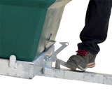 JFC Agri ATV tipping trailer 400L, green tub on galvanised frame with foot pedal