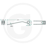 Granit swather tine, Kuhn single unit, technical drawing showing 615 mm length.