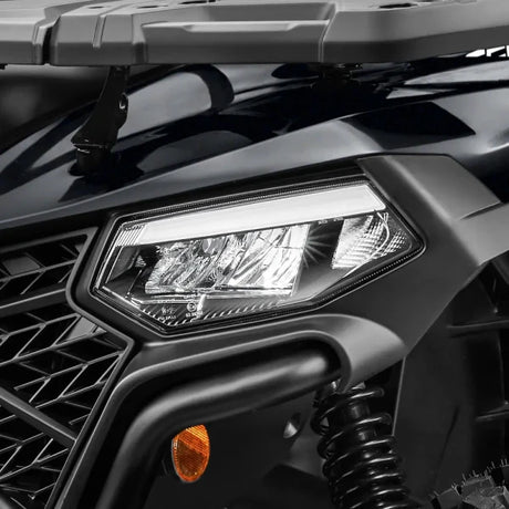 CFMOTO CForce 520 ATV, jet-black finish with front LED headlight and rugged grille