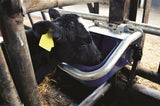 JFC Agri Dumpy Tip-Over Drinker blue drinking bowl on galvanised frame for livestock waterers