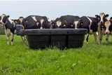 JFC Agri 1000L oval fast-fill water trough in black for livestock cattle.
