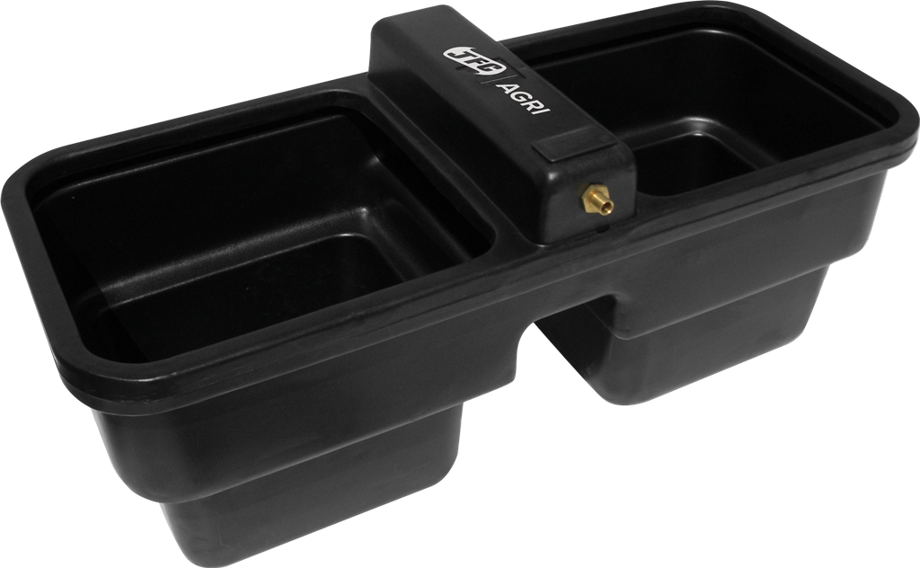 JFC Agri 180L (40 gallon) Double Reservoir Water Trough Brass Float Valve | Livestock Field Trough Between Pens | DT40