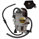 Carburetor assembly for Honda TRX450 Foreman ATV by ATV City, complete, silver metal, 1998-2004.