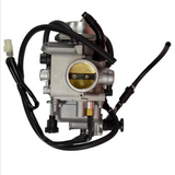Carburetor Assembly for Honda TRX350 Fourtrax ATV, metallic silver with black hoses