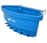 JFC Agri 6-teat lamb feeder, blue plastic gravity-feed with gate/fence mount