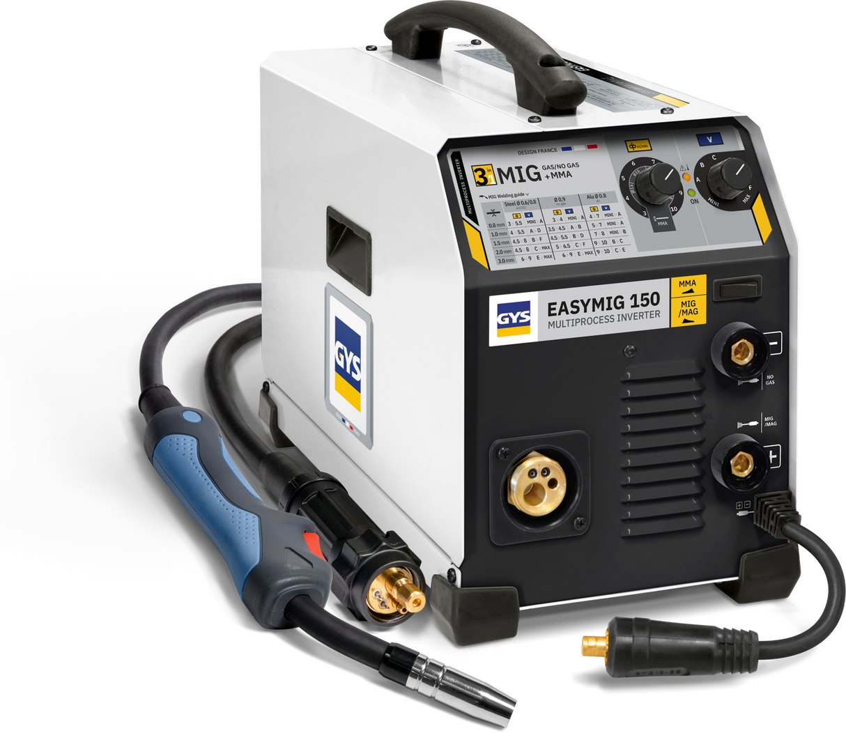 GYS EasyMIG 150 welder multiprocess inverter with cables and MIG/MAG torch