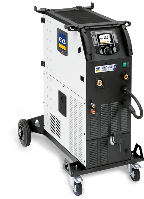 GYS Kronos 400T W welder on a wheeled cart with digital display panel
