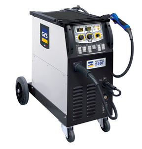 GYS Multiweld 250T welder portable inverter with wheels and welding torch.