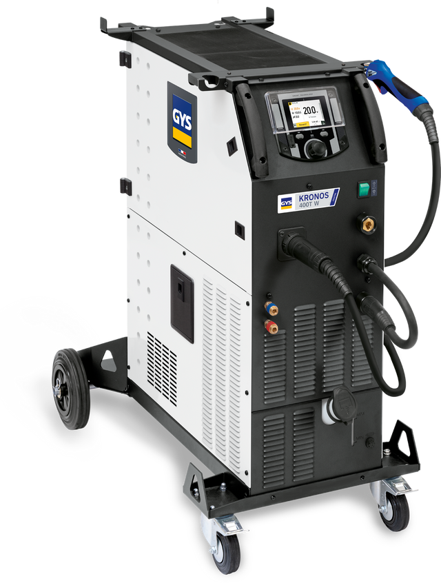 GYS Kronos 400T W welder with accessories on wheeled cart