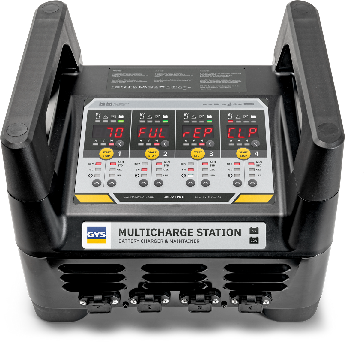 GYS Multicharge Station 4x10A battery charger charges 4 batteries simultaneously (lead-acid & lithium)