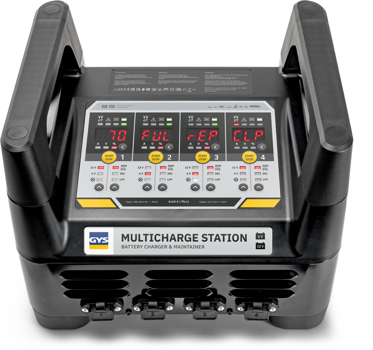 GYS Multicharge Station 4x10A battery charger charges 4 batteries simultaneously (lead-acid & lithium)