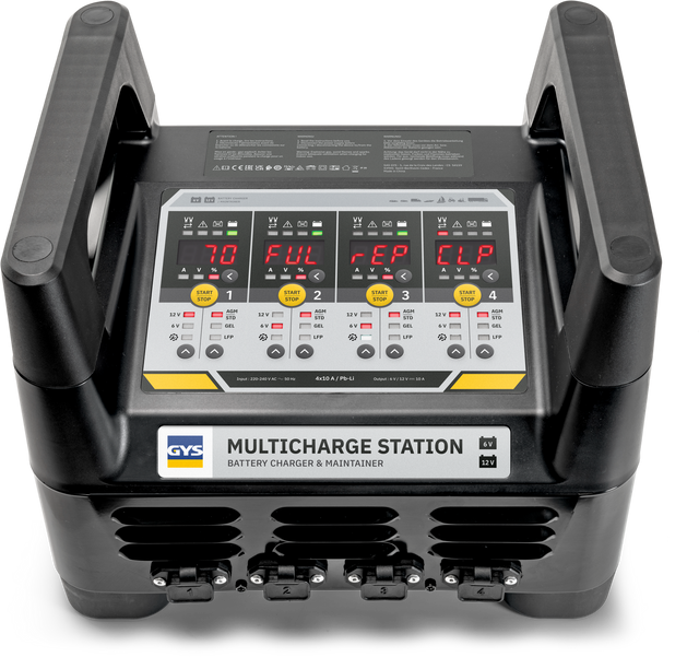 GYS Multicharge Station 4x10A battery charger charges 4 batteries simultaneously (lead-acid & lithium)