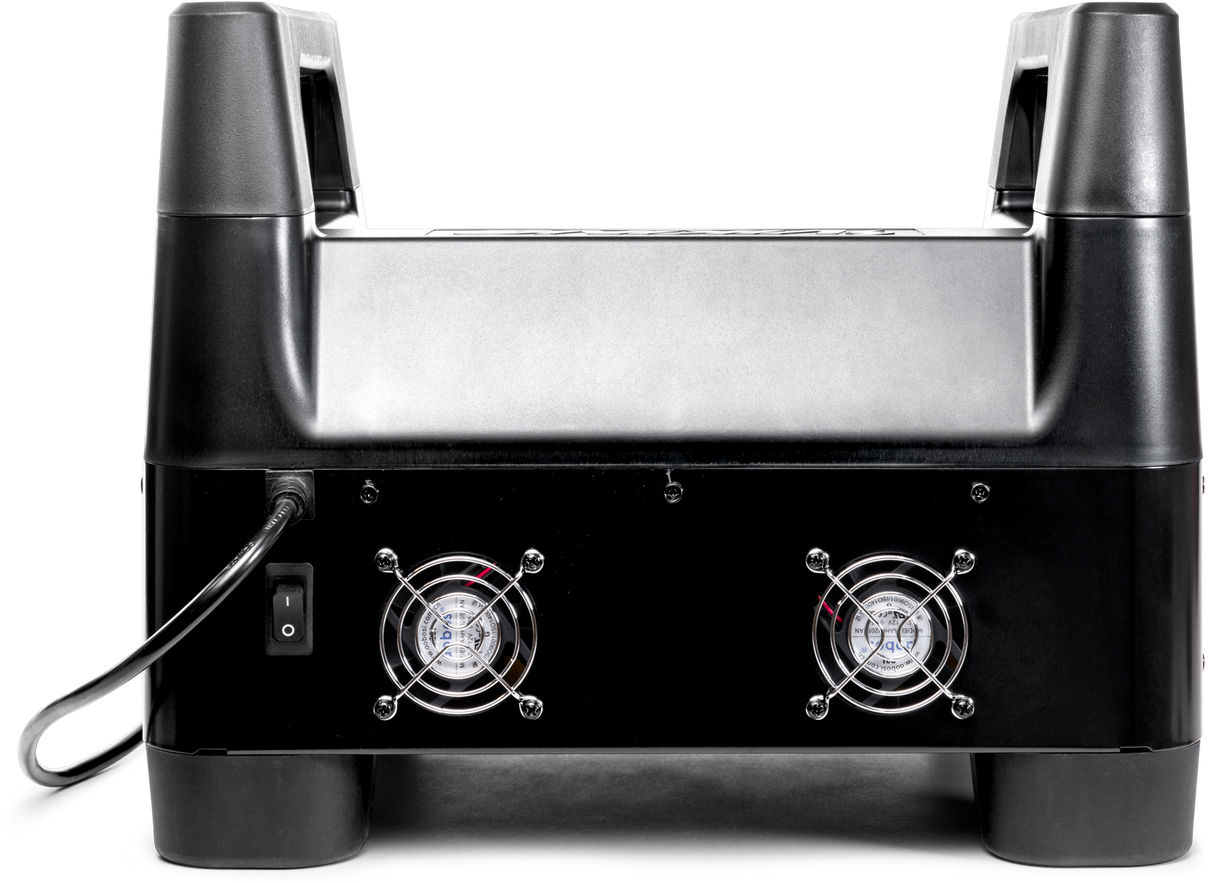 GYS Multicharge Station 4x10A battery charger, black/silver with dual cooling fans and power switch