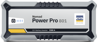 Booster Pro 801 battery charger power bank by GYS, rugged gray/black case