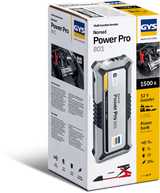 Booster Pro 801 battery charger power bank by GYS on box, compact multi-function booster
