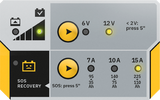 BATIUM 15.12 UK charger by GYS; gray/yellow general purpose charger for 6V/12V automotive batteries with 7A/10A/15A