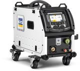 GYS WF 51 wire feed unit for welding with wheeled stand and digital control panel.