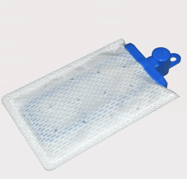 Can Am fuel filter; blue cap, white mesh media for Outlander 2015–2020 and Traxter HD8/HD10 2016–2023