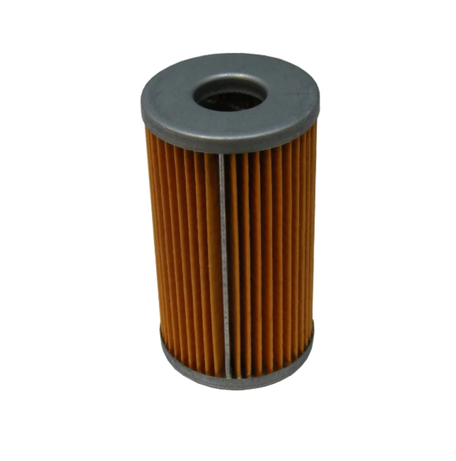 Kioti Mechron fuel filter OEM replacement for 2010–2012 2200 series, orange pleated element with gray end caps