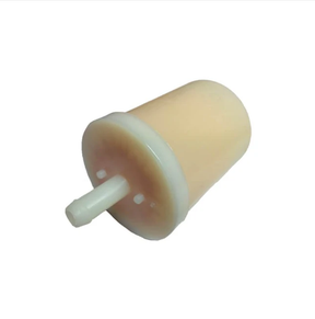 Diesel inline fuel filter for Kubota RTV-900, beige cartridge with white plastic inlet, ATV City