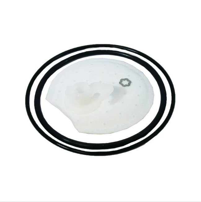 Honda circular style aftermarket fuel filter with black O-rings; fits TRX 420 (2007–2013), 500 (2012–2013), 680 (2006–2011)