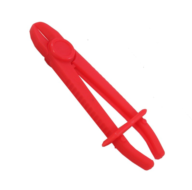 Fuel line clamp ATV City, red plastic, fits 120.0180 and compatible aftermarket fuel filters and hoses.