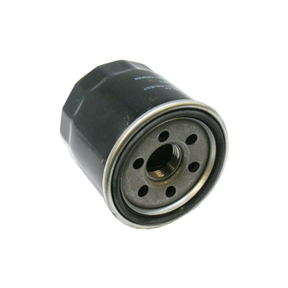 Oil filter HH150-32430 for Kubota RTV900 diesel, black metal canister with threaded center.