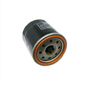 Oil filter for Kawasaki Mule KAF300/KAF400/KAF620 by ATV City, black body with orange seal.