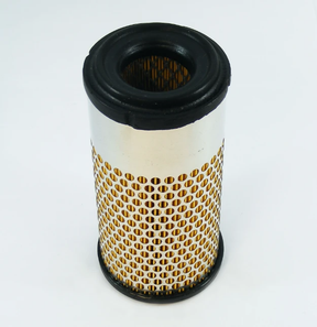 Kubota RTV900 diesel air filter K1211-82320 OEM replacement, cylindrical with gold perforated mesh and rubber ends