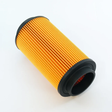 Polaris Sportsman Scrambler ATV air filter with orange pleated element and black end caps.