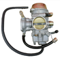 Hyper carburetor assembly for Yamaha YFM600/YFM660 Grizzly ATV, OEM replacement, metallic gray with black hoses
