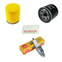 Service kit for Suzuki LT-A400/LT-F400 Eiger & King Quad 2002-2020 with yellow filter, oil filter, NGK spark plug, card