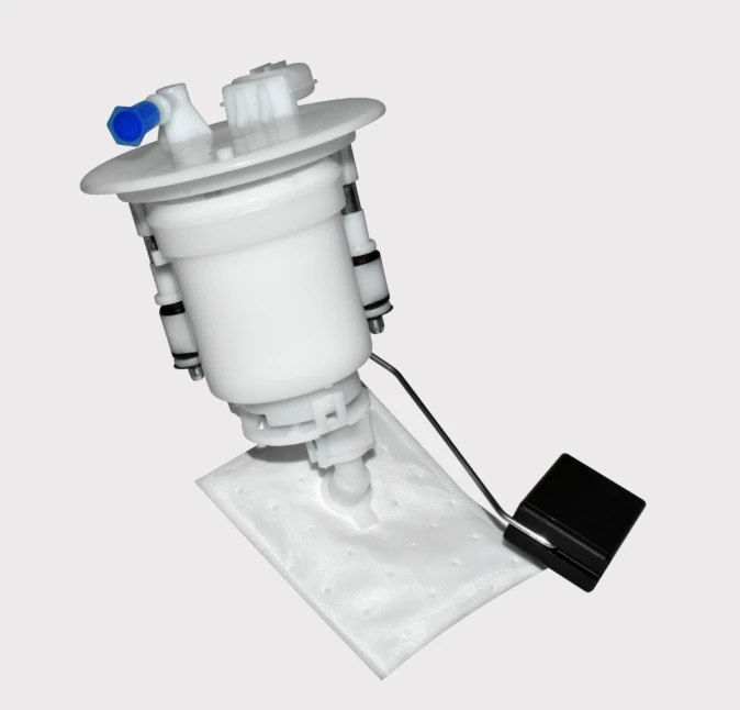 Complete fuel pump assembly for Yamaha YFM450 Kodiak 2018–2025, white plastic with blue inlet, ATV City