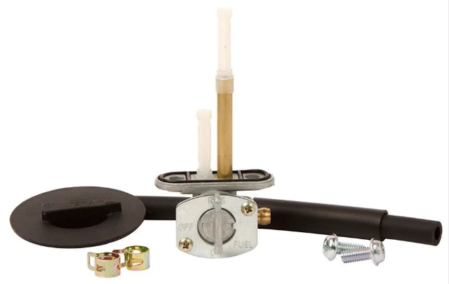 Fuel Tap Kit for Yamaha YFM350R Raptor ATV, 2004–2007, OEM-style direct-fit replacement with hose and clamps.