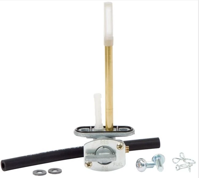Fuel Tap Kit with brass petcock for Yamaha YFM 125G Grizzly 2008-2013 OEM replacement with hose and gaskets by ATV City