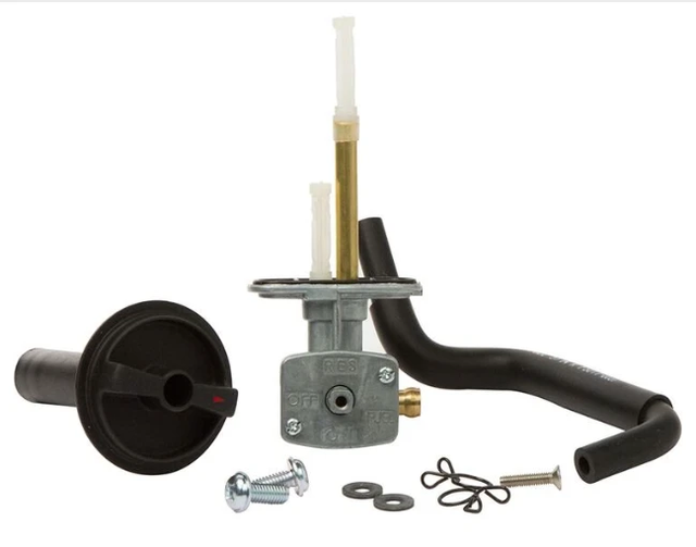 Fuel Tap Kit for Yamaha YFM350 Bruin/Grizzly 2004–2007 by ATV City; direct replacement with metal petcock and hose.