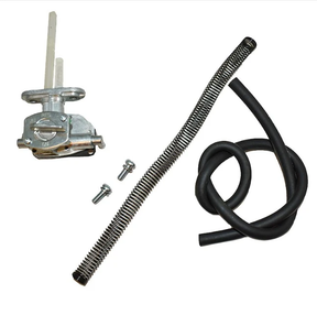 Fuel Tap Kit OEM Replacement for Suzuki Quadrunner ATV; metal petcock, black hose, mounting screws
