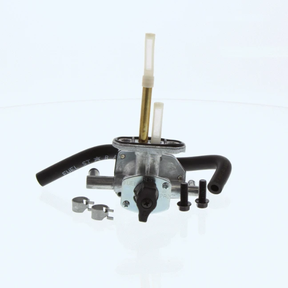 Fuel Tap Kit for Suzuki LTF 400 Eiger 2003 ATV; metal valve with black hoses and clamps