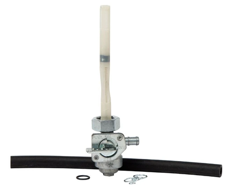 Fuel Tap Kit for Honda ATC 250 ES/SX and TRX 300 FourTrax metal petcock with hose and clamps.