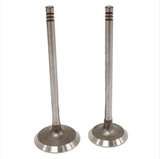 Engine valve pair (2) for Can-Am Outlander, intake and exhaust valves, metallic silver