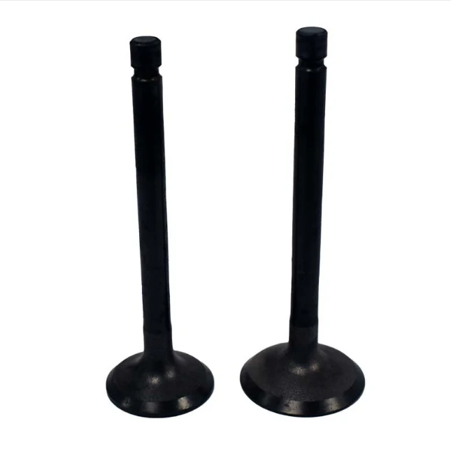 Engine valve pair for Yamaha YFM 80/100 ATV, black, aftermarket direct replacement