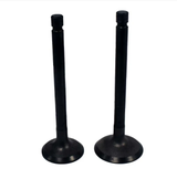 Engine valve pair for Yamaha YFM 80/100 ATV, black, aftermarket direct replacement